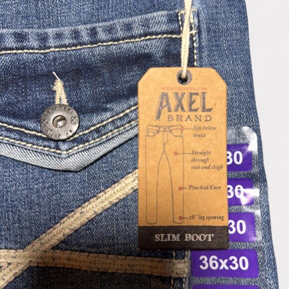 Axel Mens Slim Boot Stretch Jeans W36 x L30 Denim Blue - Picture 6 of 8